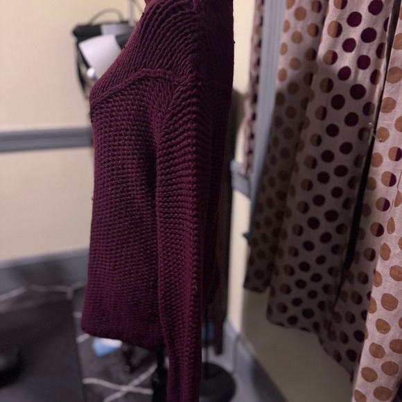 Burgundy Knit Turtleneck Sweater - Picture 2 of 3